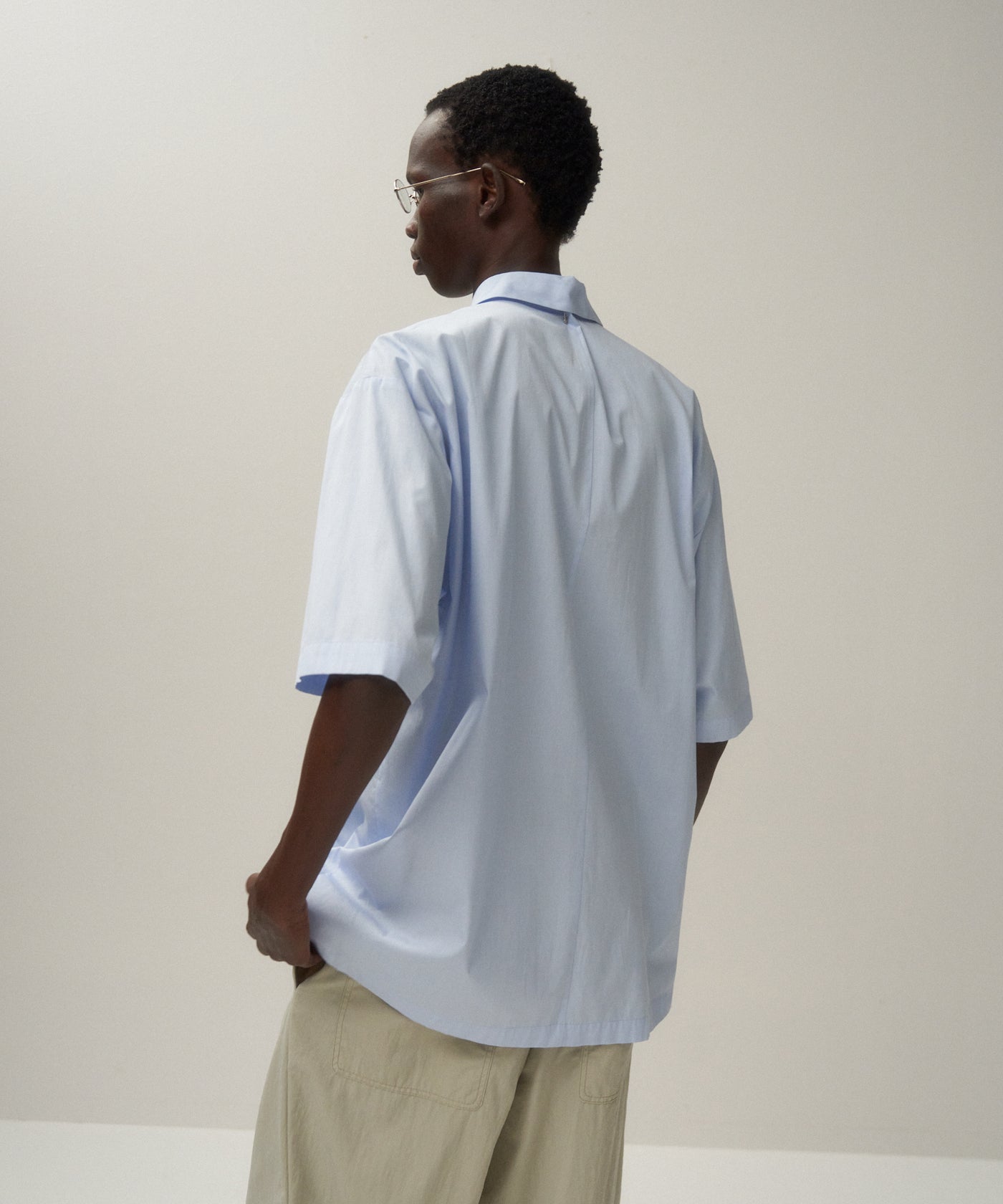 トップス ATON GIZA BROAD SHORT SLEEVE SHIRT NAVY GIZA BROAD SHORT SLEEVE SHIRT / NAVY-ST | ATON (MEN