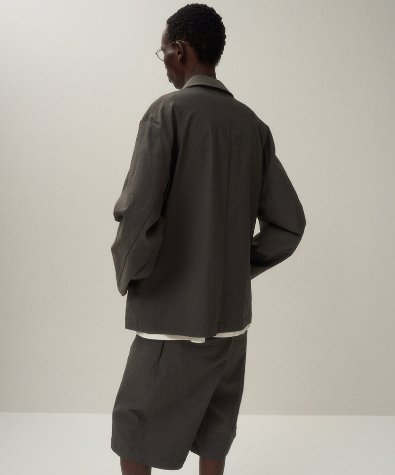 STRETCH NYLON LINEN | WIDE TWO TUCKED SHORTS