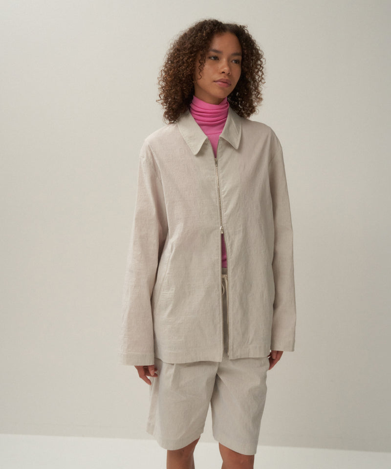 STRETCH NYLON LINEN | ZIP-UP JACKET