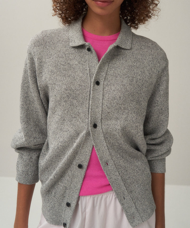 SILK WASHI LILIYARN | POLO KNIT CARDIGAN