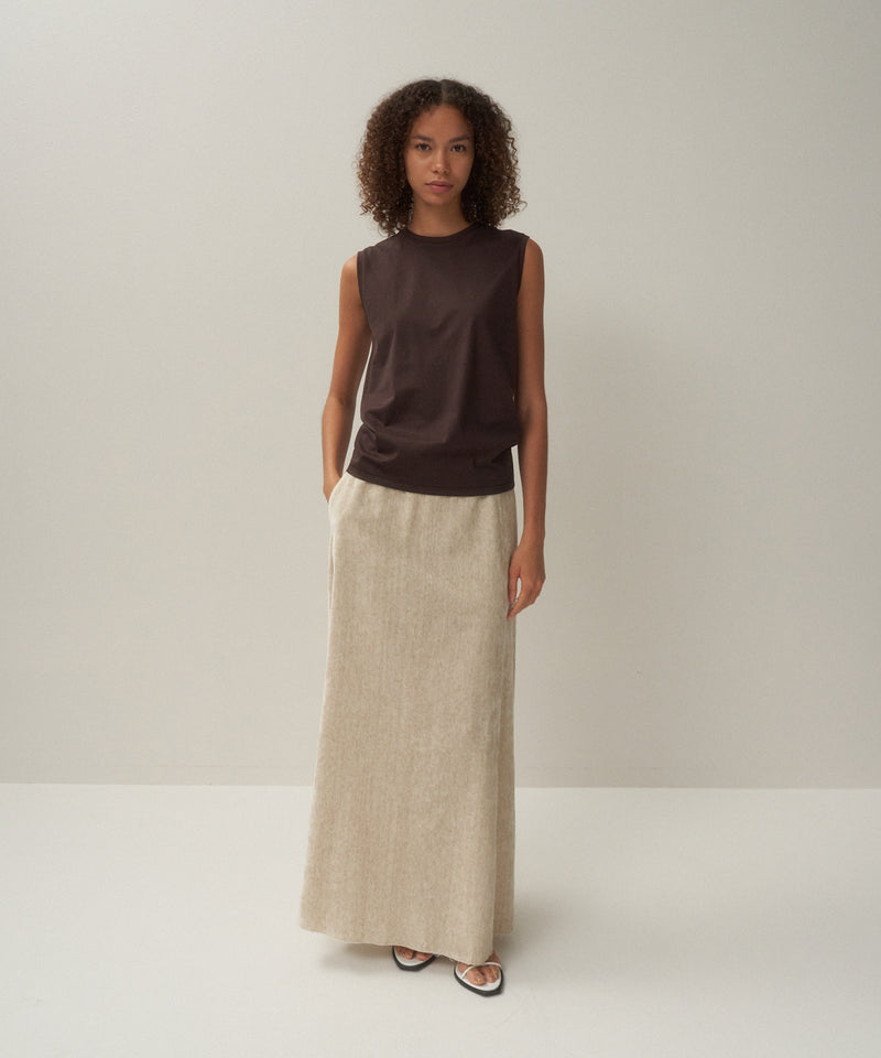 LINEN VELVET | SIDE SLIT SKIRT