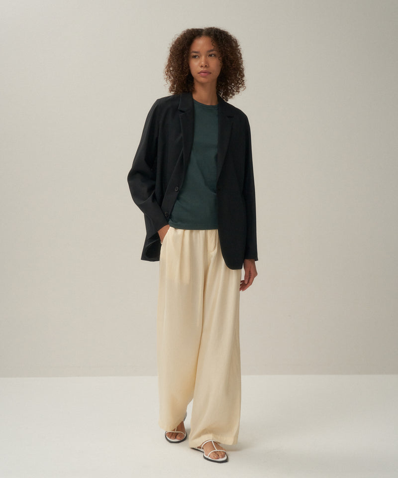 NATURAL DYED SILK TWILL | EASY WIDE PANTS