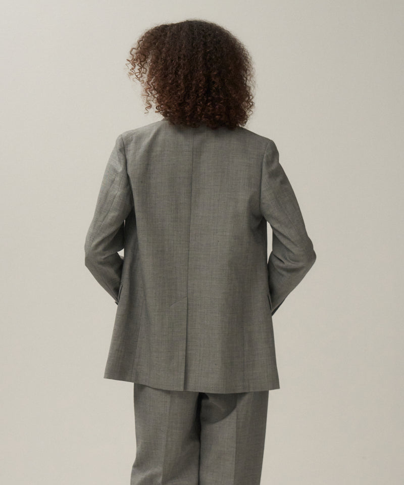 WOOL LINEN SHARKSKIN | DOUBLE-BREASTED JACKET