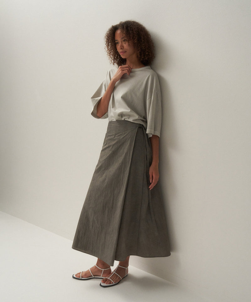 KYOTO SUMI NYLON | WRAPPED SKIRT