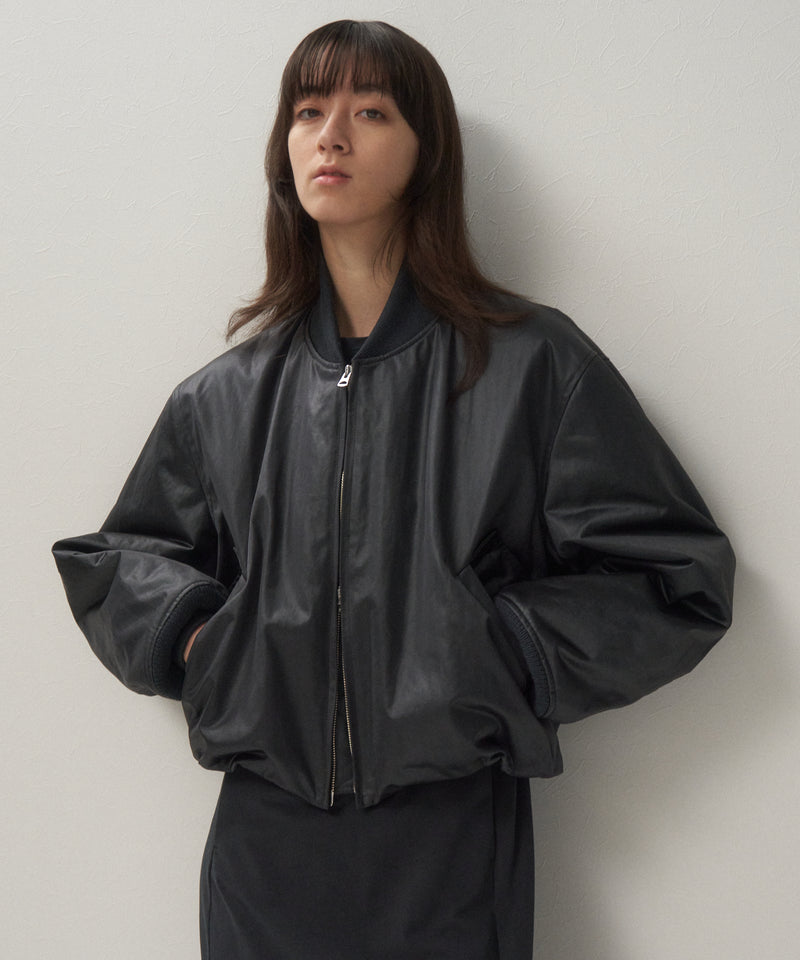 COWHIDE NYLON | CROPPED JACKET MA-1