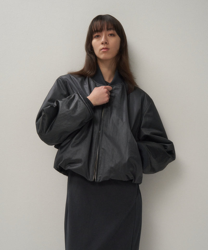 大理石模様 ナイロンジャケット　beams ケンタウロス健太着用 COWHIDE NYLON | CROPPED JACKET MA-1 – ATON | エイトン