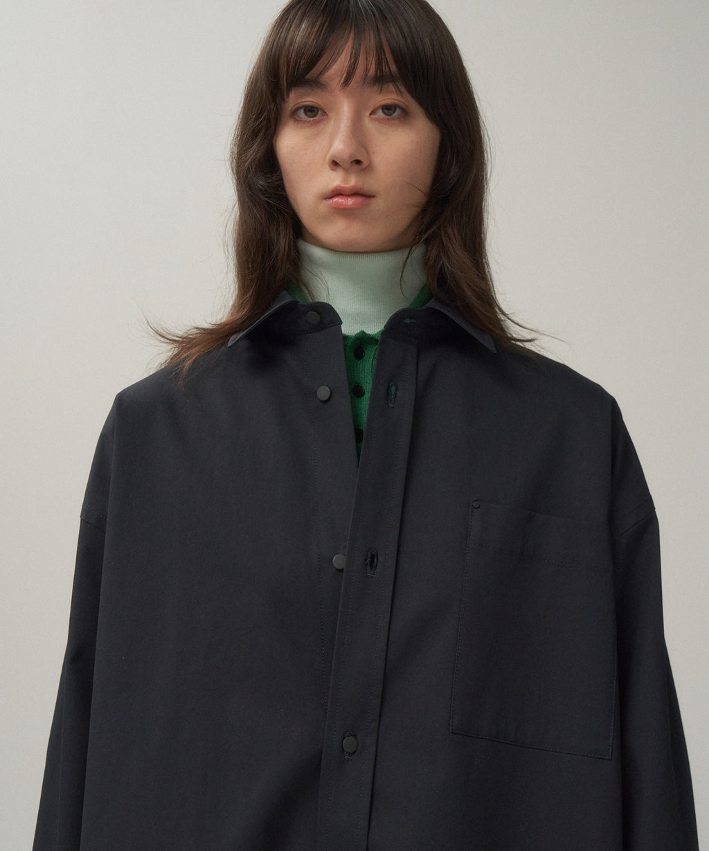 ATON / 25SS/ORGANIC COTTON TWILL TAILOREDJACKET/1/コットン/BLK ORGANIC COTTON TWILL | OVERSIZED SHIRT JACKET – ATON | エイトン