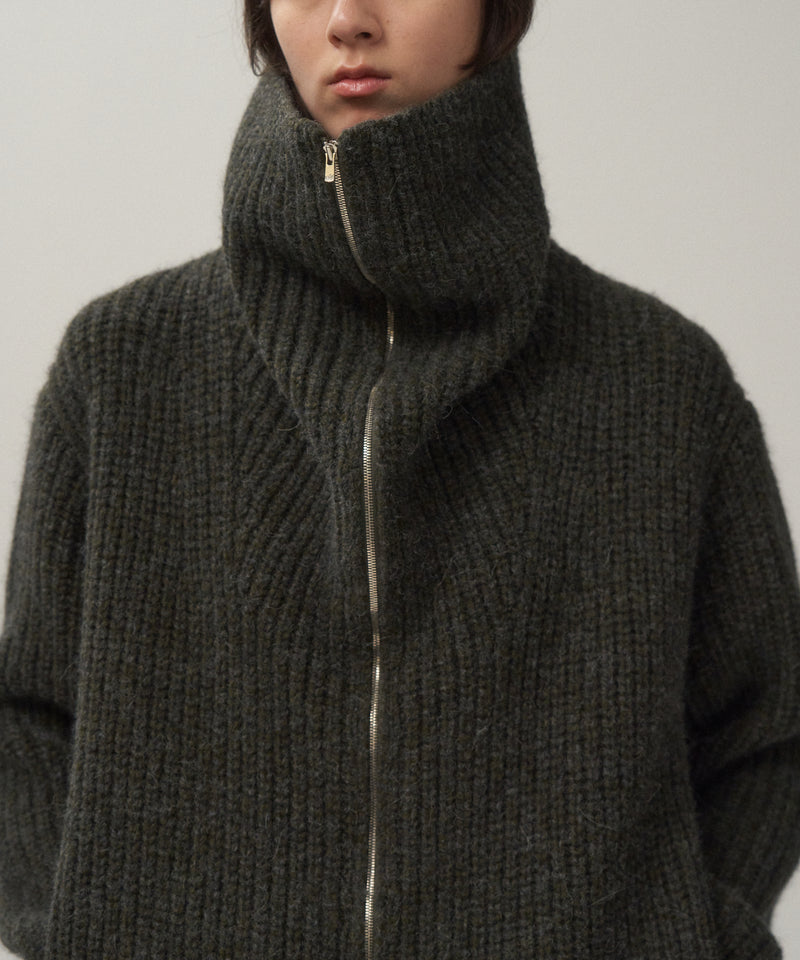 WOOL CASHMERE ALPACA | ZIPPER CARDIGAN