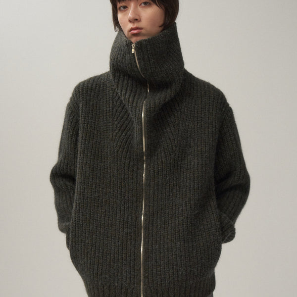 ATON ニットアウター サイズ06 ATON 24AW ドライバーズニットブルゾン 7110570 450260 ジャケット