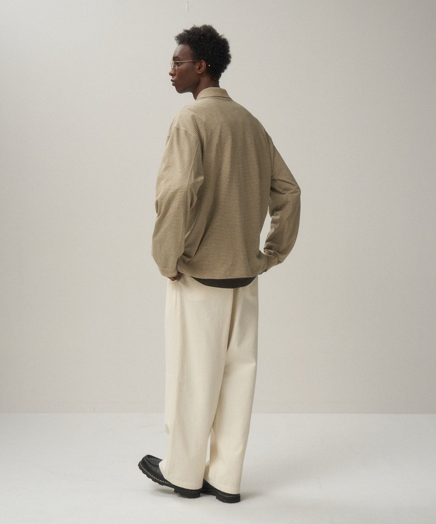 SUVIN DOUBLE JERSEY | LONG SLEEVE POLO SHIRT – ATON | エイトン