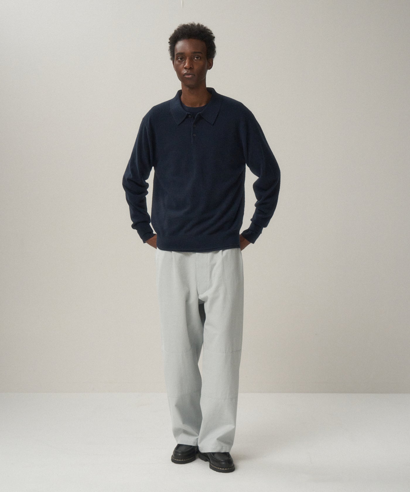 BABY CASHMERE | POLO SWEATER – ATON | エイトン