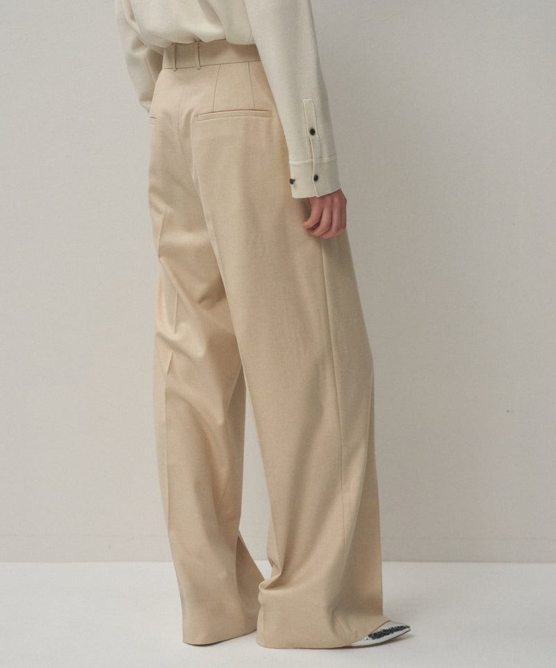 MERINO COLLEGE FLANNEL | TUCKED WIDE PANTS