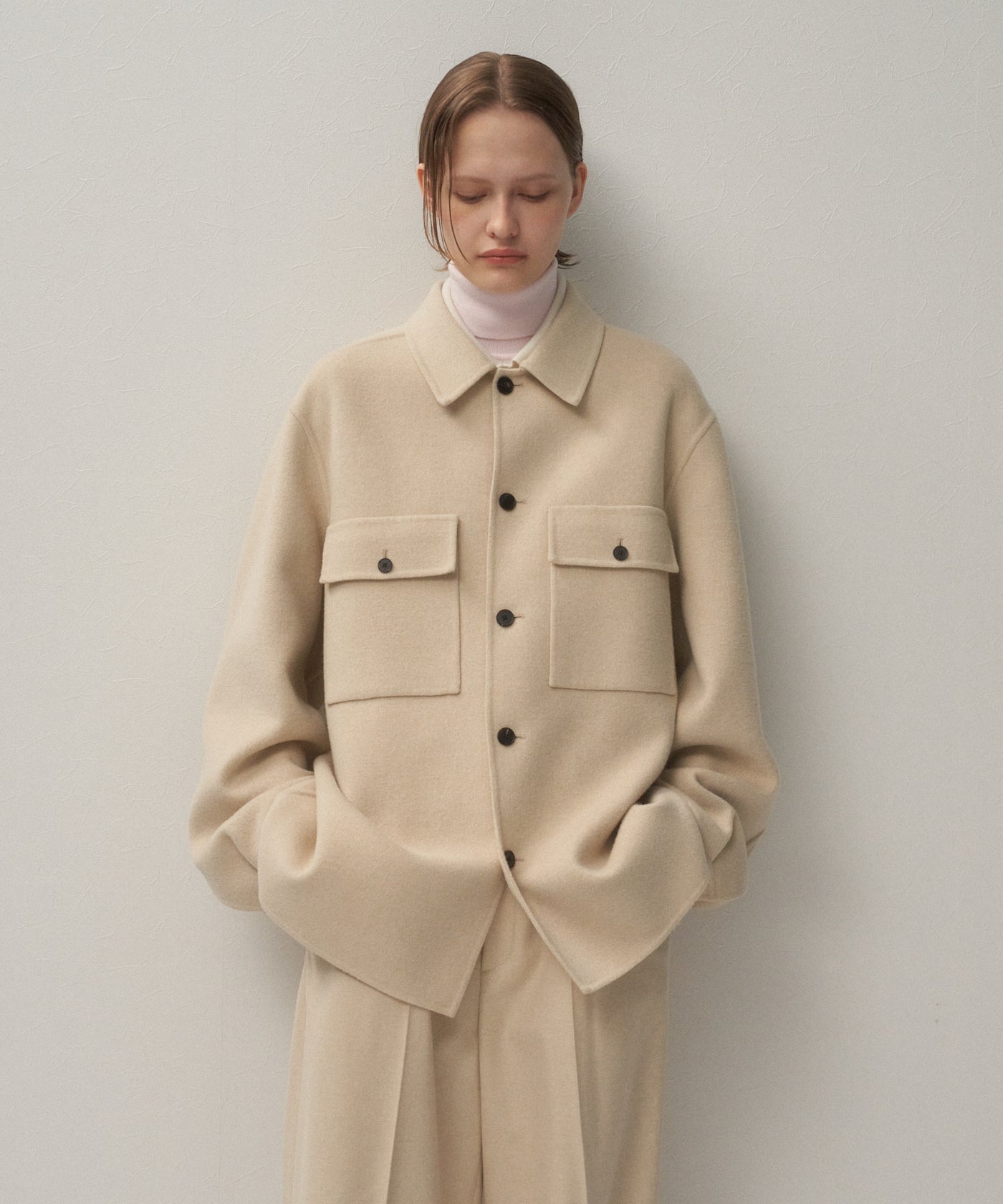 MERINO DOUBLE MELTON | CPO JACKET – ATON | エイトン