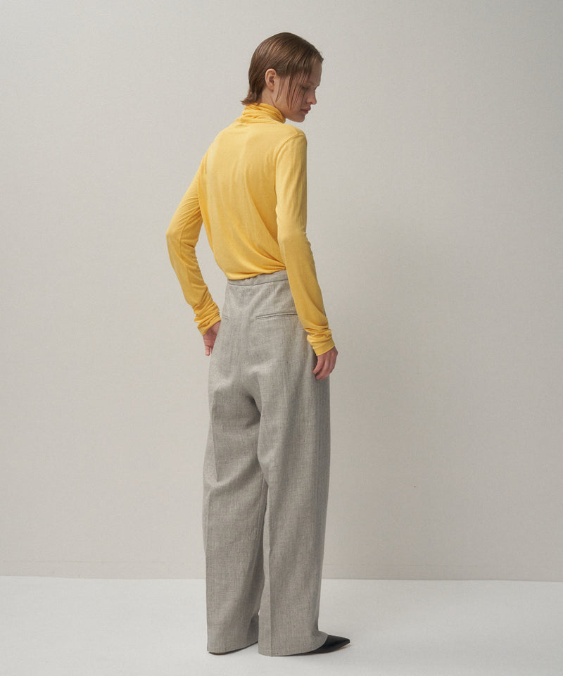 LINEN WOOL TWILL | TUCKED EASY PANTS