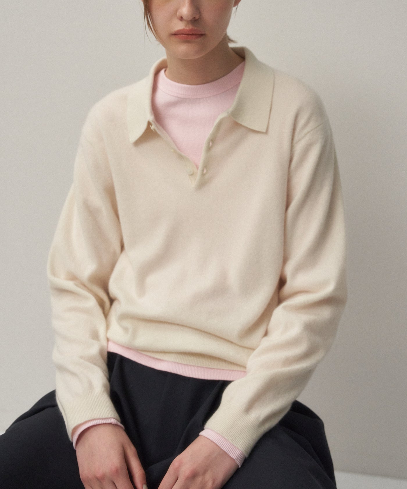 BABY CASHMERE | POLO SWEATER – ATON | エイトン