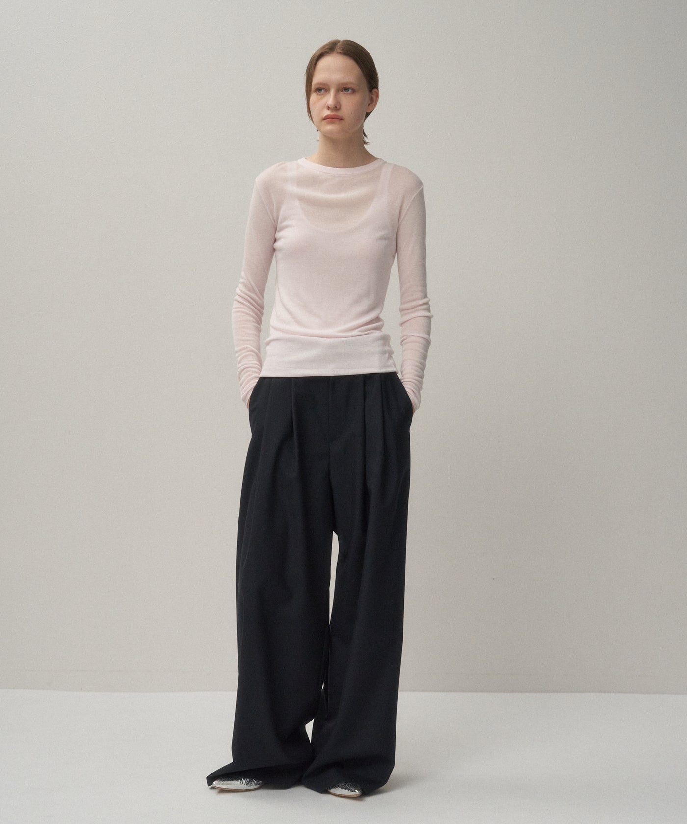 ATON エイトン／オールインワン 【新品タグ付き】 SILK BLENDED CIRCULAR RIB | CREW&TANK LAYERED – ATON | エイトン