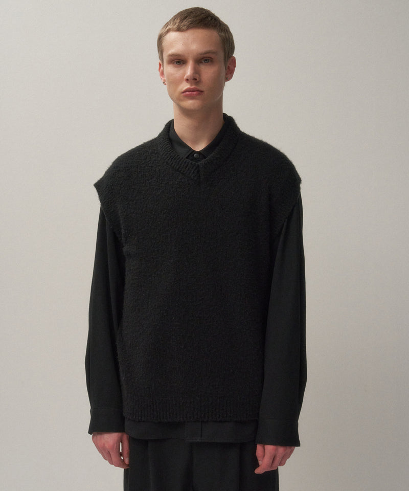 WOOL CASHMERE BOUCLE | V-NECK VEST