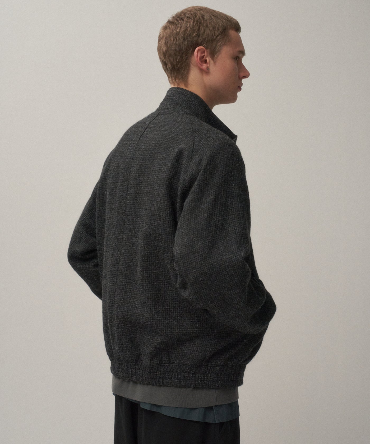 ATON アルパカジャケット ALPACA HOUND TOOTH | HARRINGTON JACKET – ATON | エイトン