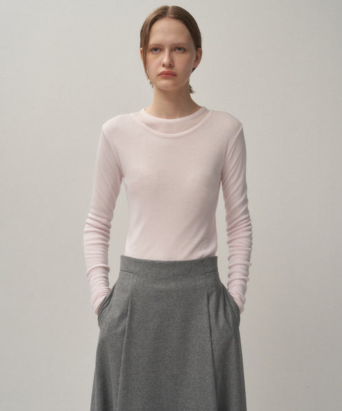 SILK BLENDED CIRCULAR RIB | CREW&CREW LAYERED – ATON | エイトン