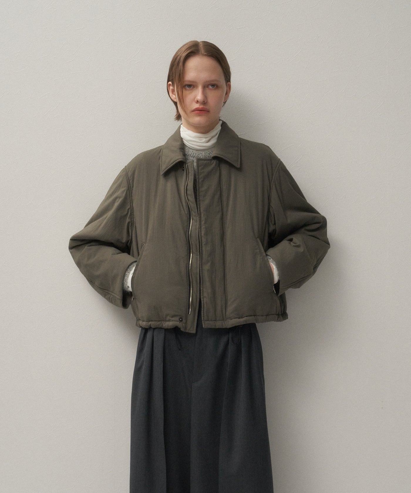 MAT AIRY NYLON | WOOL PADDED HARRINGTON JACKET – ATON | エイトン