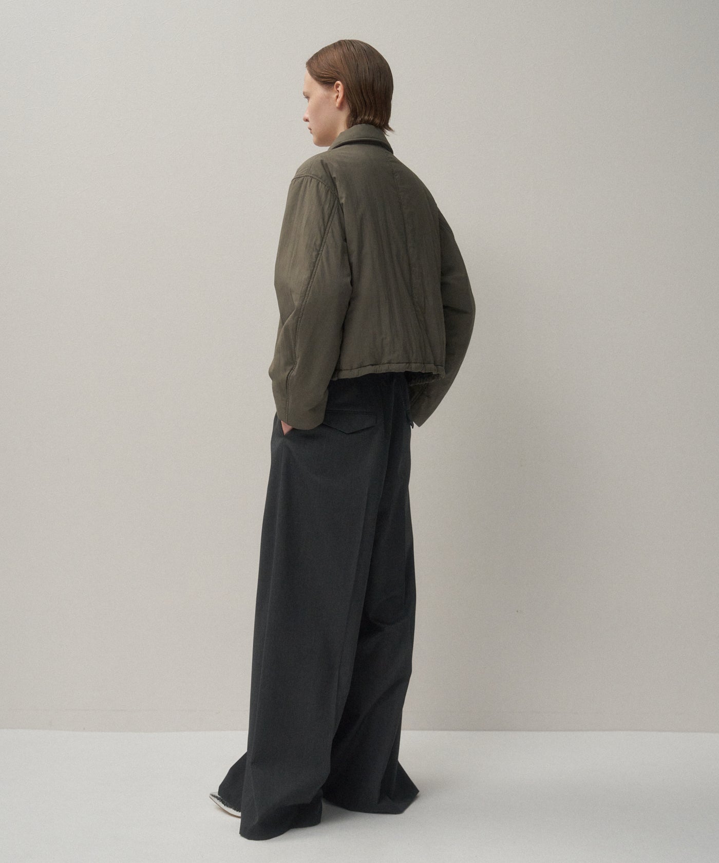 MAT AIRY NYLON | WOOL PADDED HARRINGTON JACKET – ATON | エイトン