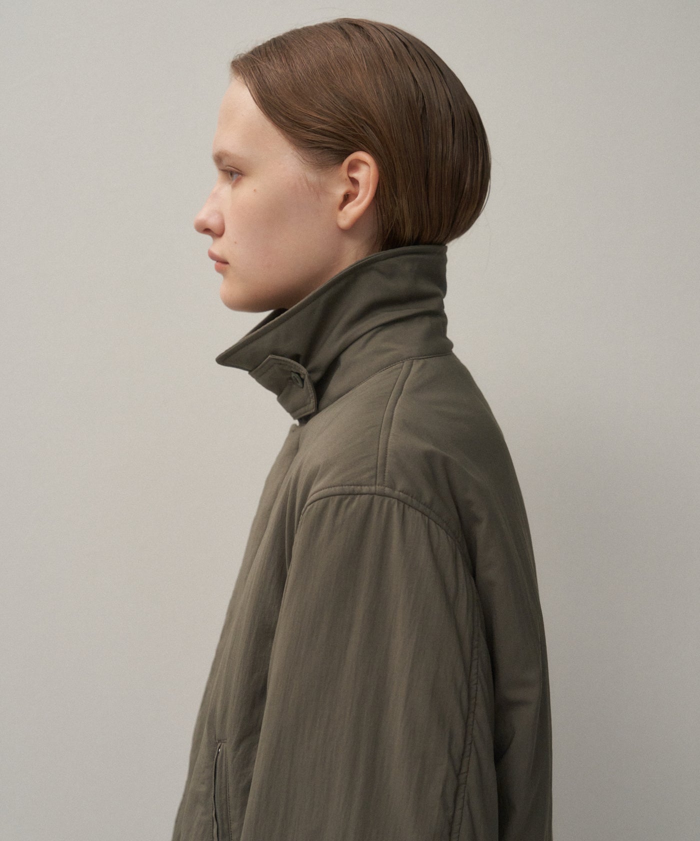 エイトン25AWマットエアリーナイロンウールパデッドハリントンジャケットサイズ6 エイトン25AWマットエアリーナイロンウールパデッドハリントン