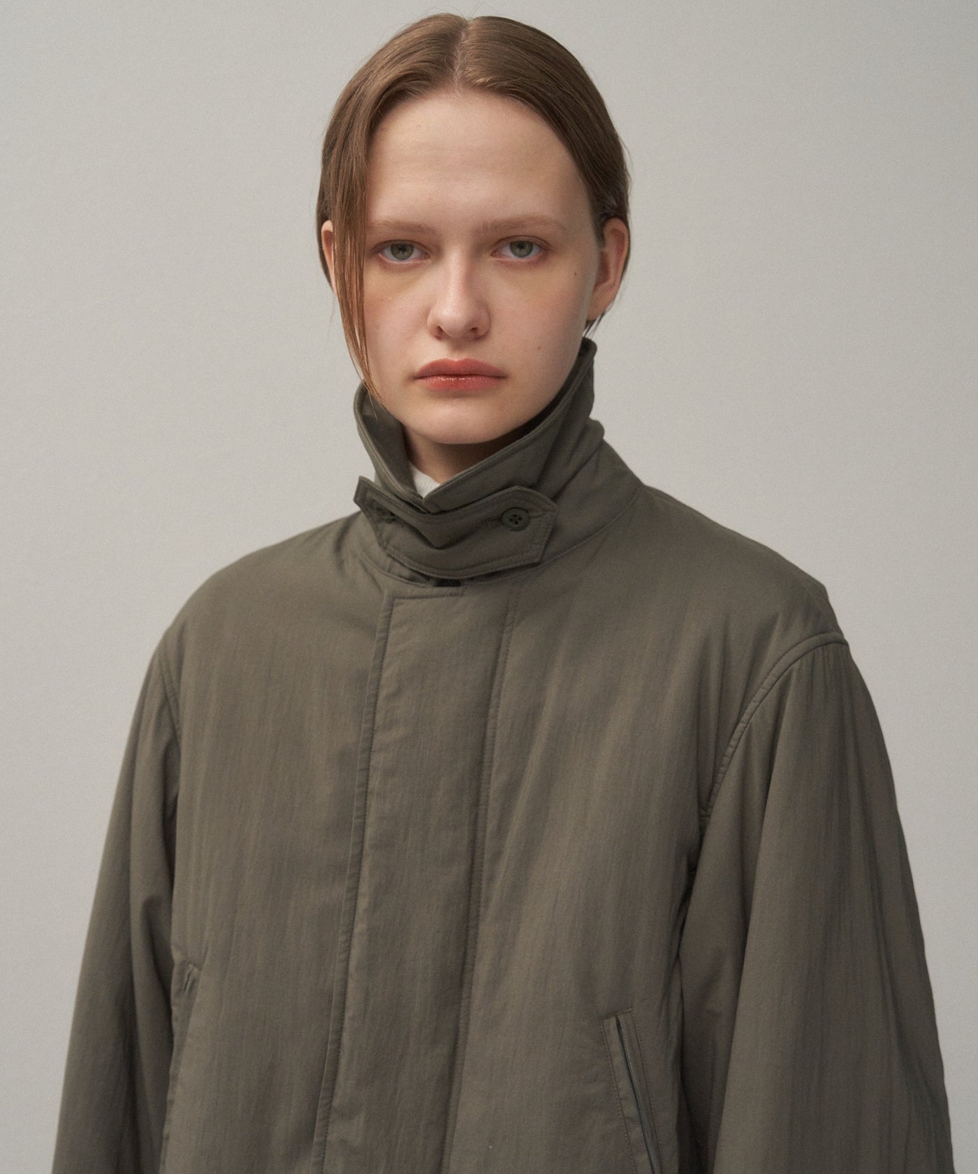 MAT AIRY NYLON | WOOL PADDED HARRINGTON JACKET – ATON | エイトン