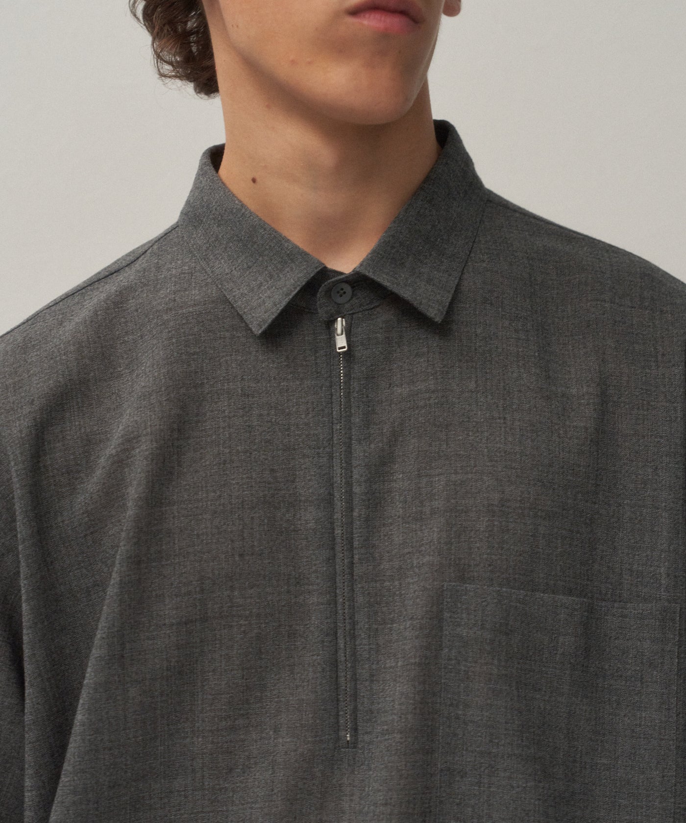 TWIST WOOL WASHER | ZIP UP SHIRT – ATON | エイトン