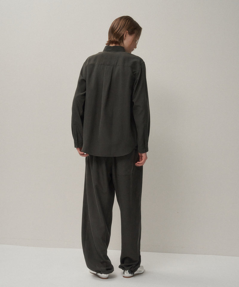 SILK SUEDE | TUCKED EASY PANTS