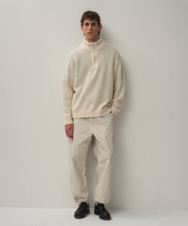 WOOL CASHMERE BOUCLE | HALF ZIP SWEATER
