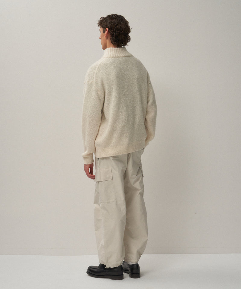 WOOL CASHMERE BOUCLE | HALF ZIP SWEATER