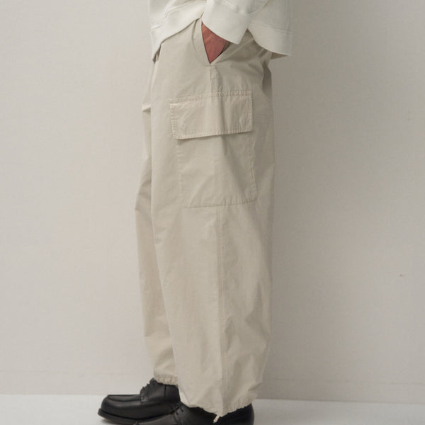 2024SS ATON COTTON HEMP SATIN | ベイカーパンツ ATON エイトン】 COTTON HEMP SATIN BAKER PANTS - CHARCOAL