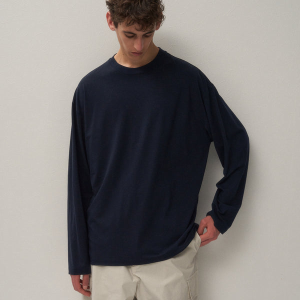 ATON ウールロングTシャツ ROYAL WOOL JERSEY | LOOSE FIT LONG SLEEVE T-SHIRT – ATON | エイトン
