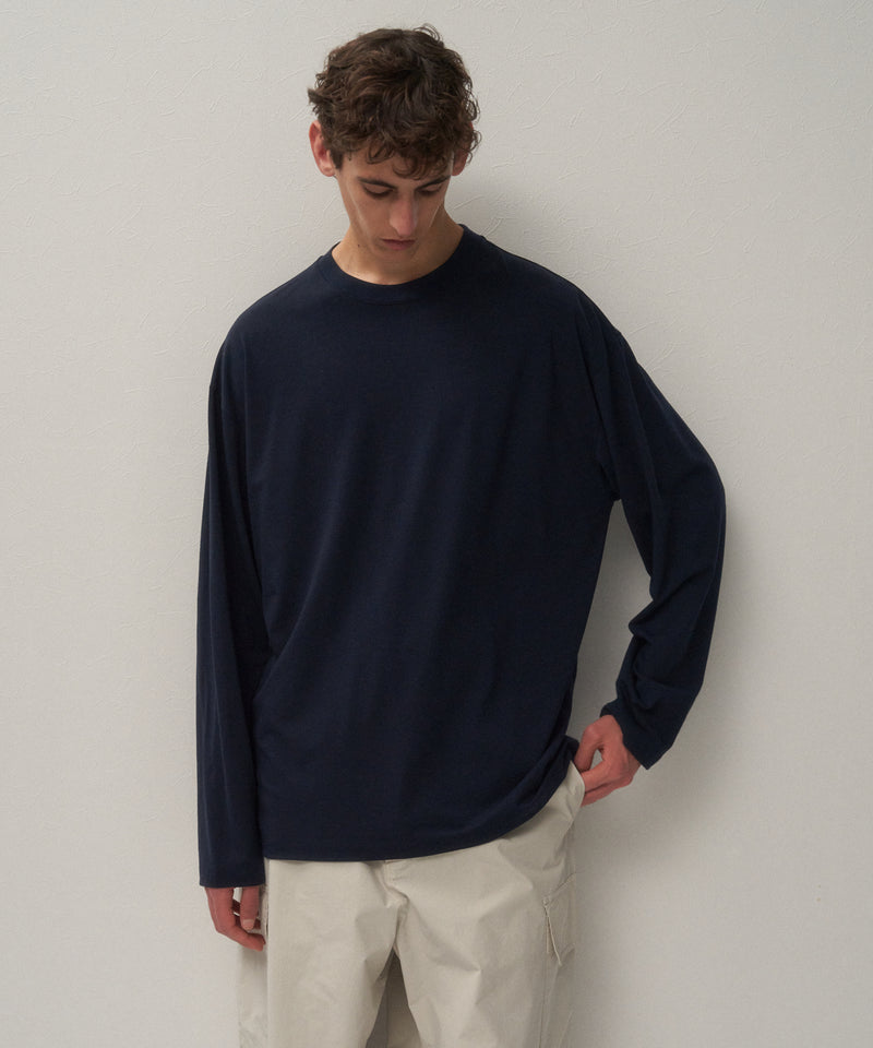 ROYAL WOOL JERSEY | LOOSE FIT LONG SLEEVE T-SHIRT