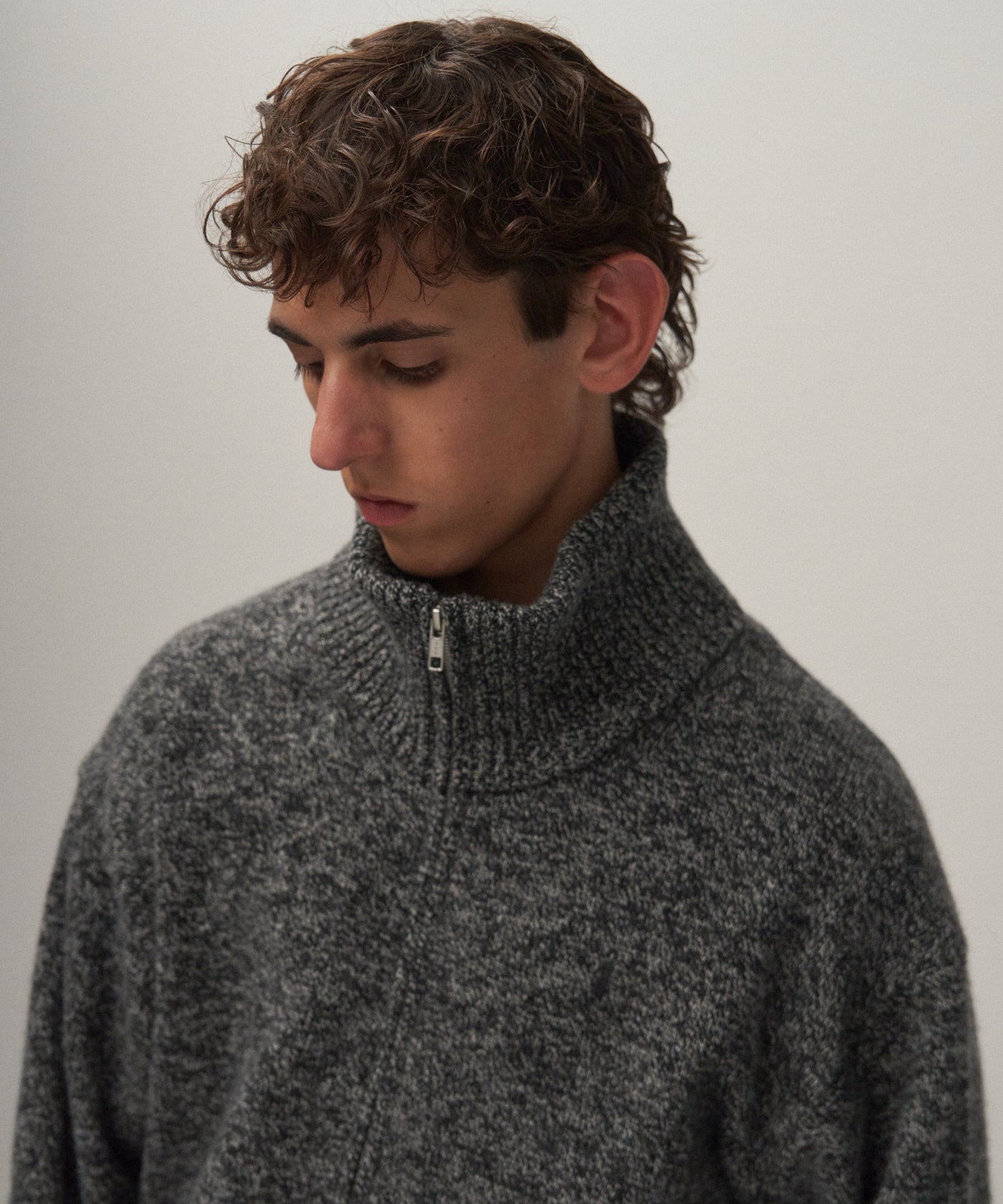 LAMBS WOOL | HALF ZIP SWEATER – ATON | エイトン