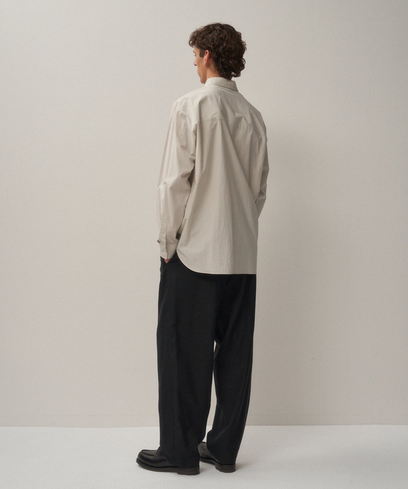 トップス ATON Suvin Broad Standard Shirt(NAVY) SUVIN60/2 | OVERSIZED L/S T-SHIRT – ATON | エイトン