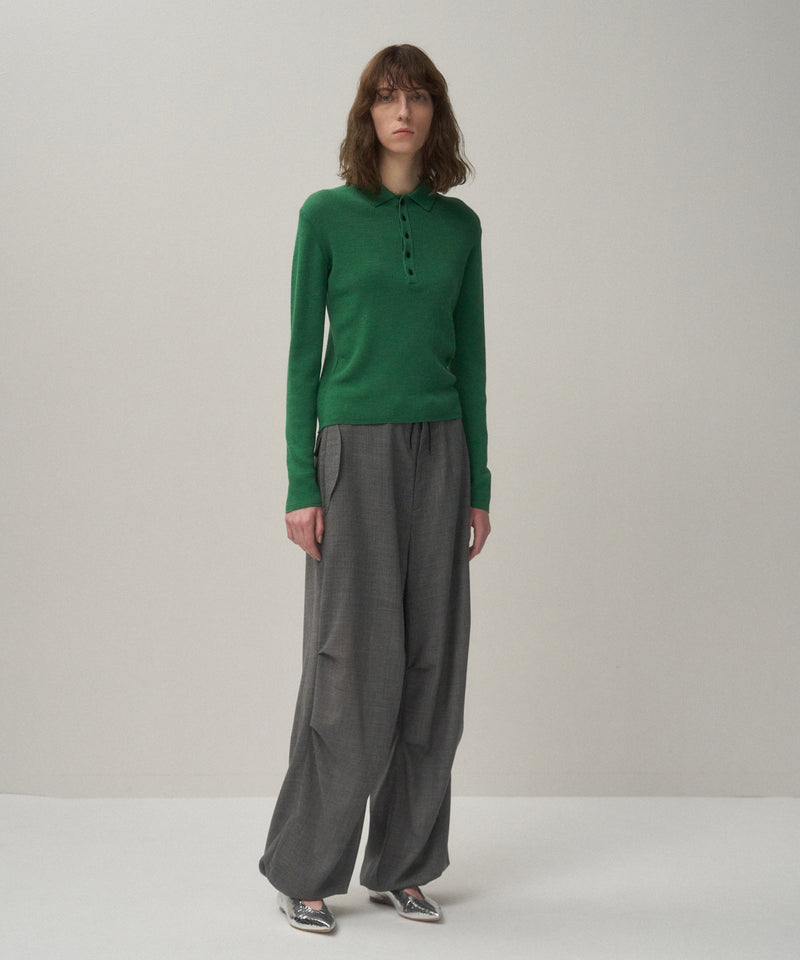 RAMIE WOOL RIB | RIB POLO SWEATER