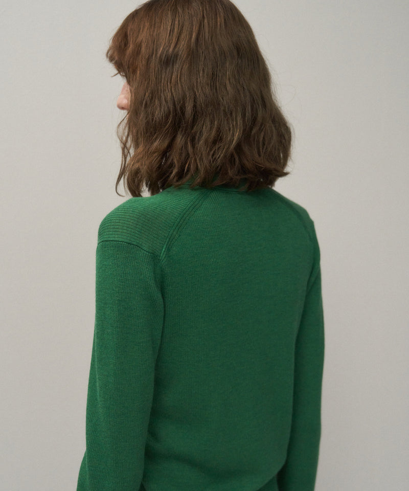 RAMIE WOOL RIB | RIB POLO SWEATER