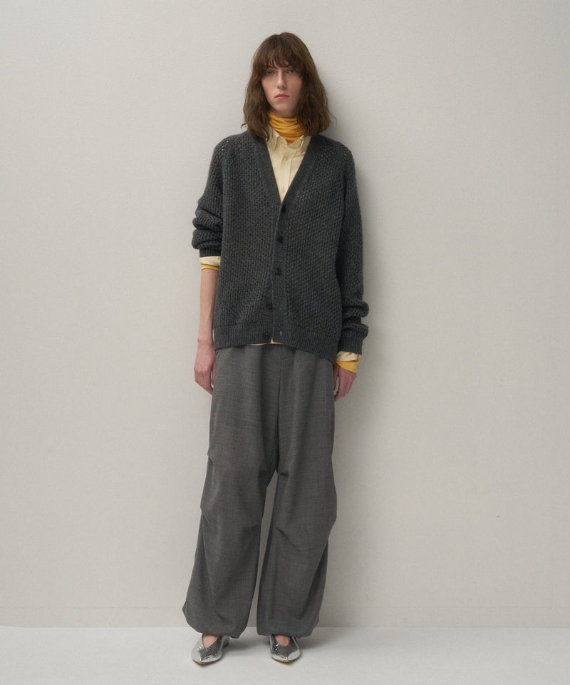 WOOL CASHMERE ALPACA | MESH V-NECK CARDIGAN