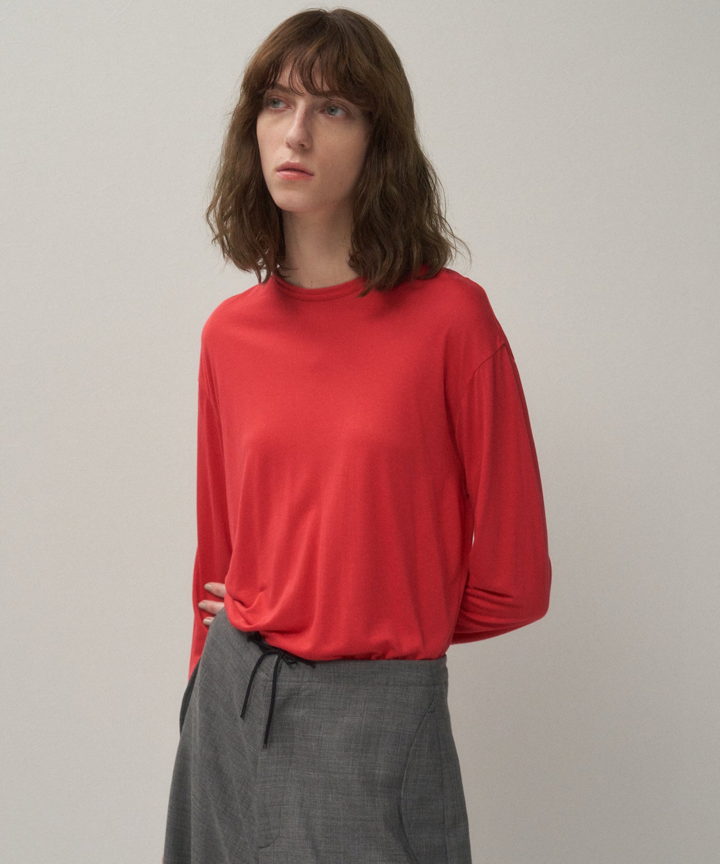 MODAL SILK JERSEY | CREWNECK PULLOVER – ATON | エイトン