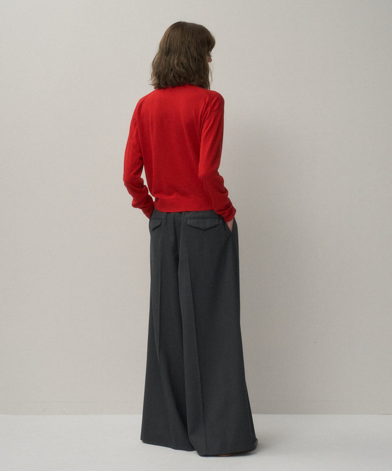 COMPACT WOOL | 3TUCKED WIDE PANTS