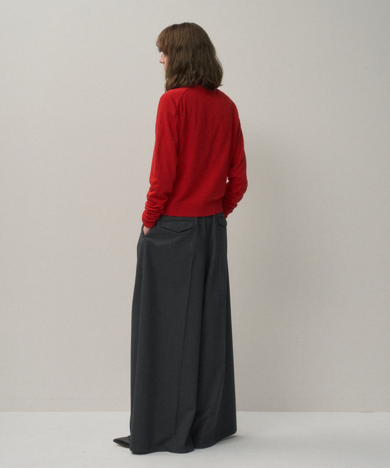 GARMENT DYED CASHMERE SILK | CREWNECK CARDIGAN