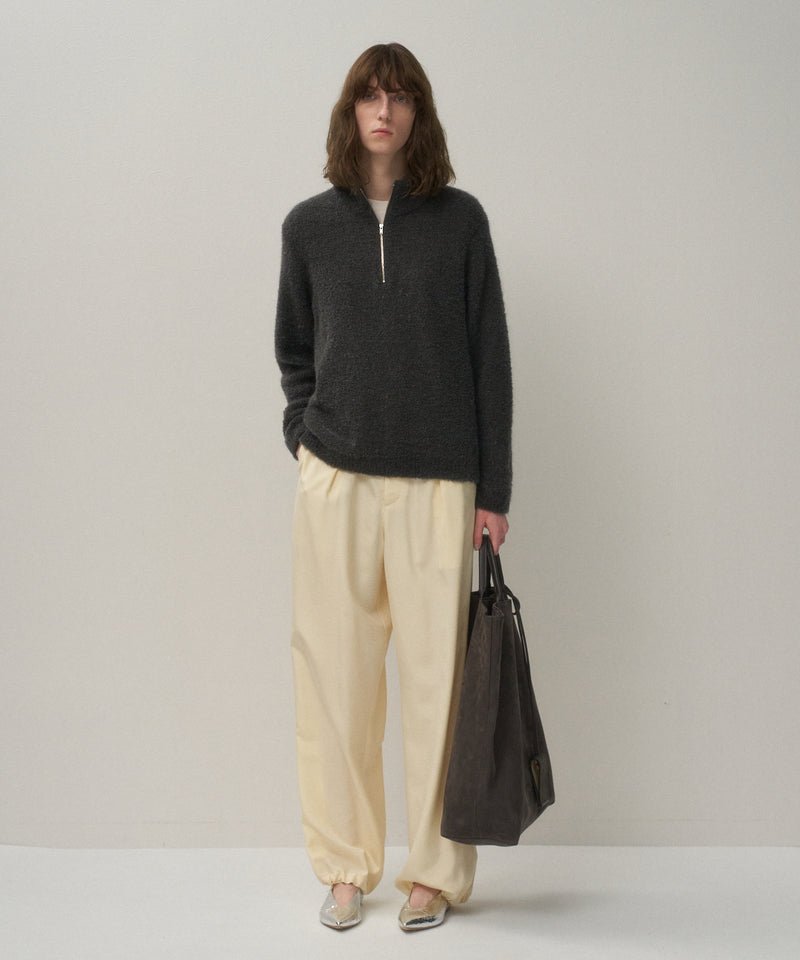 SILK SUEDE | TUCKED EASY PANTS