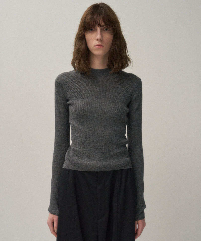 RAMIE WOOL RIB | RIB MOCKNECK SWEATER