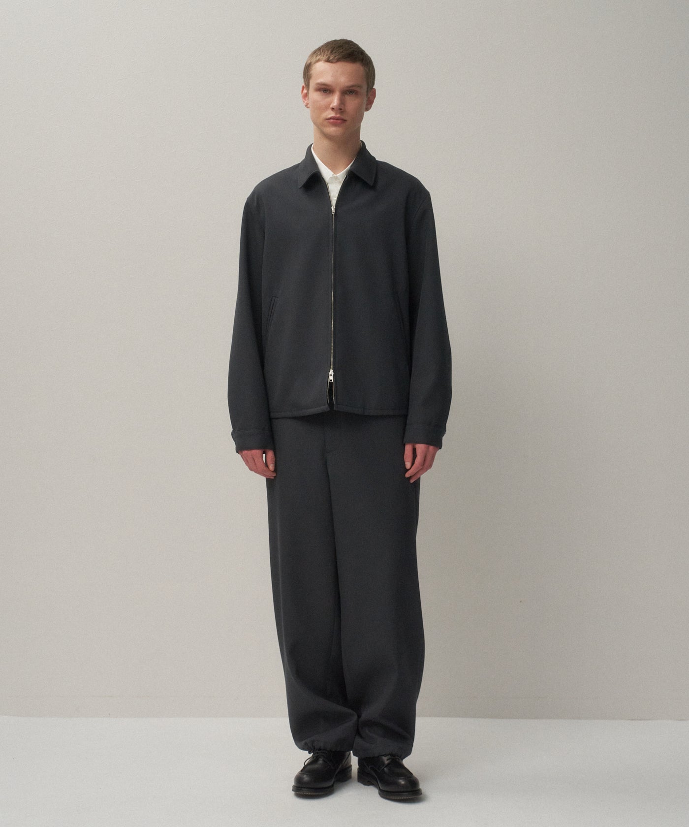 ATON HARRINGTON JACKET グレー BACK SATIN | HARRINGTON JACKET – ATON | エイトン