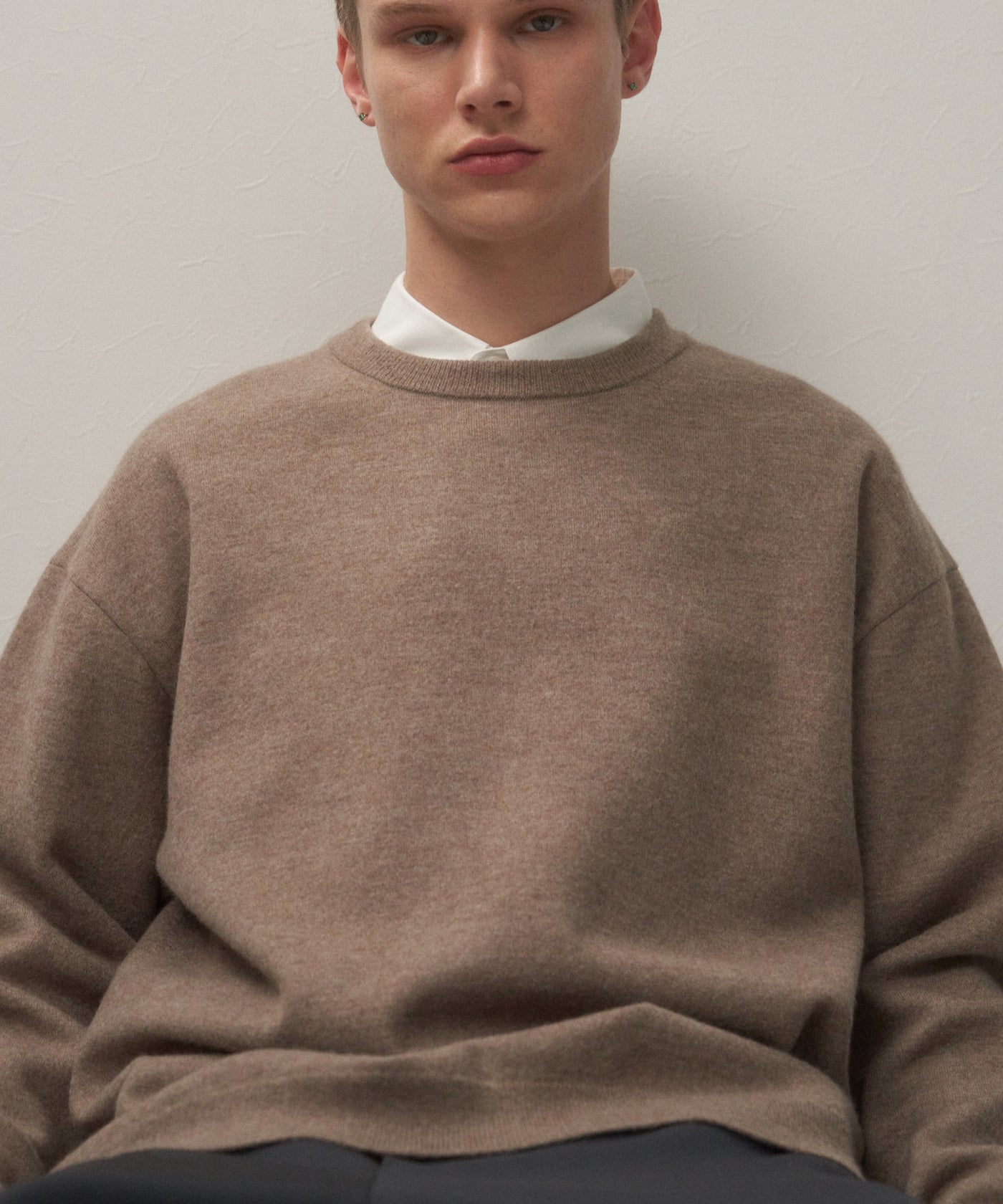 FINE WOOL MELTON | CREWNECK SWEATER – ATON | エイトン