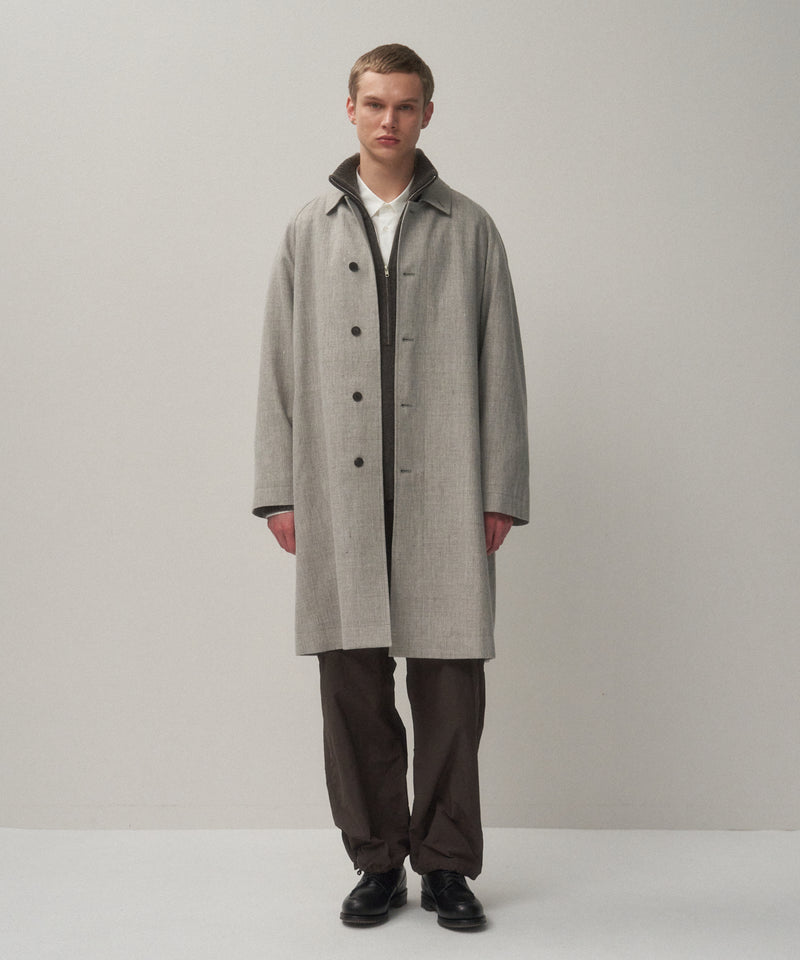 LINEN WOOL TWILL | BALMACAAN COAT