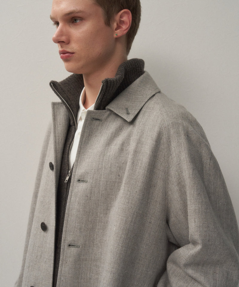 LINEN WOOL TWILL | BALMACAAN COAT