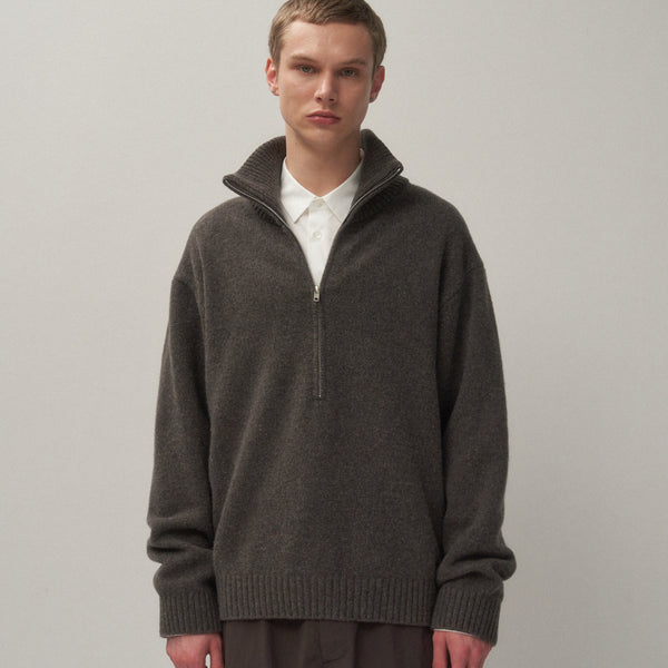 トップス ATON LAMBS WOOL | BOTTLENECK SWEATER LAMBS WOOL | HALF ZIP SWEATER – ATON | エイトン