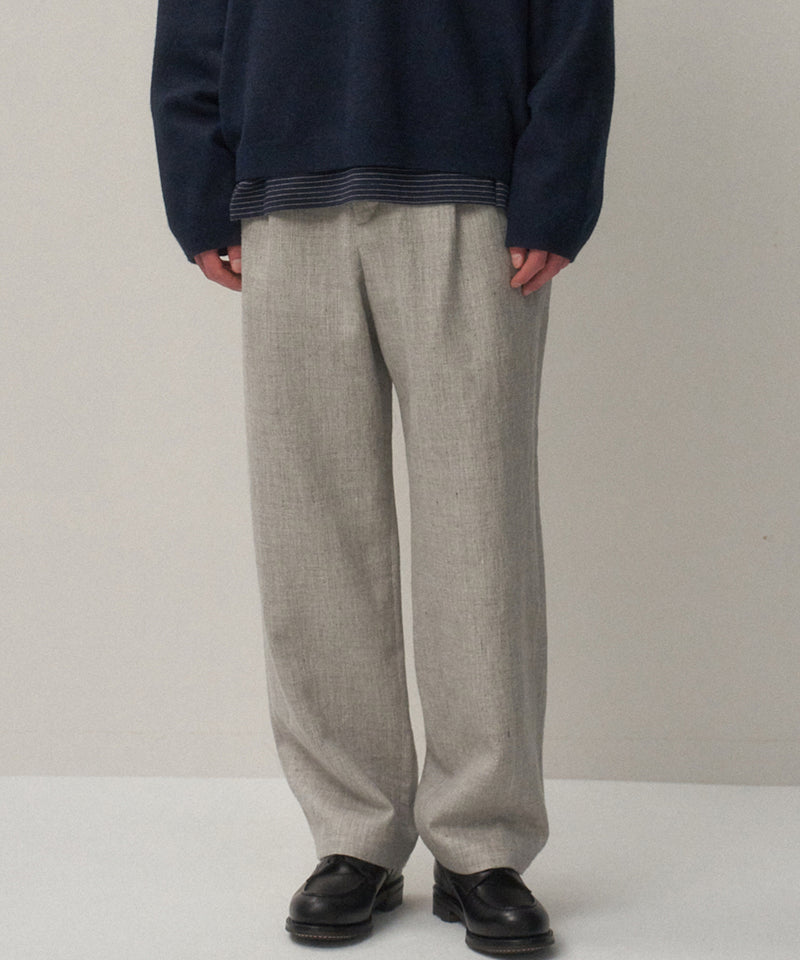 LINEN WOOL TWILL | LOOSE FIT PANTS